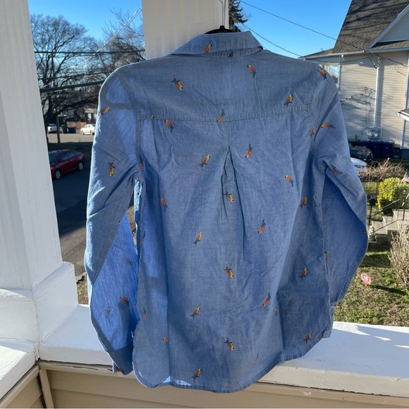 Old Navy Chambray Button Down Parrot Print Size XS - Picture 9 of 12